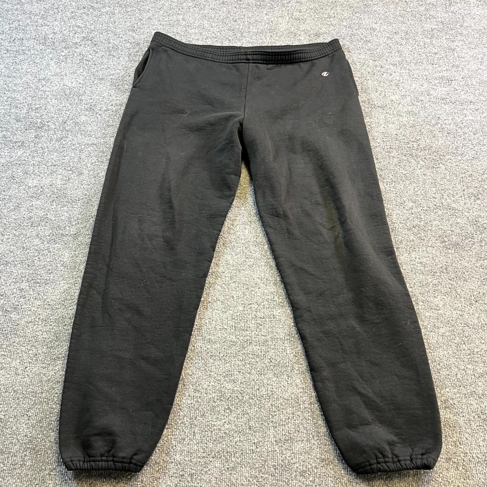 Vintage Jerzees Nublend Sweatpant Mens XL Black Fleece Tapered USA 8200